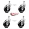 Service Caster 4 Inch Phenolic Wheel Swivel 1/2 Inch Threaded Stem Caster Set SCC-TS20S414-PHR-121315-4 - alternate 3